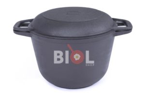Кастрюля чугунная с крышкой-сковородой Биол 3 л заказать онлайн