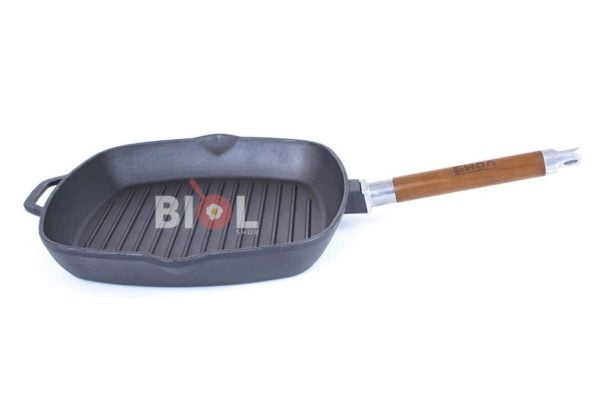 Чугунная сковорода гриль Биол со съемной ручкой 28 см заказать дешево