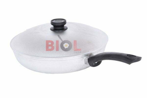 Сковорода алюминиевая рифленая с крышкой 30 см Биол купить дешево на сайте