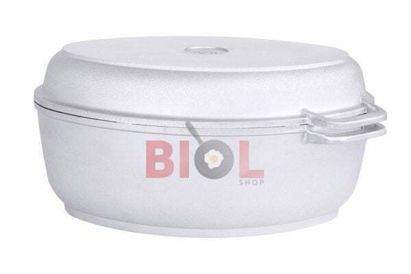 Алюминиевая гусятница с утолщенным дном и крышкой-сковородой 6 л Биол