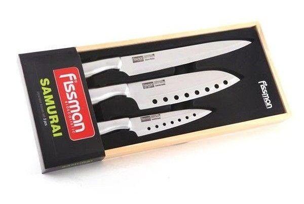 Набор ножей-сантоку из нержавеющей стали Fissman Samurai 3 пр KN-2600.3