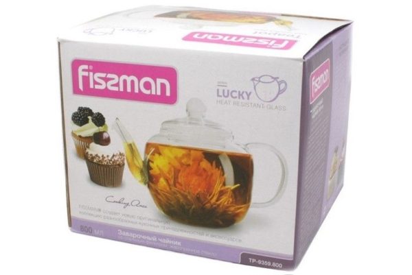Чайник заварочный 0.8 л стеклянный Fissman Lucky купить на сайте