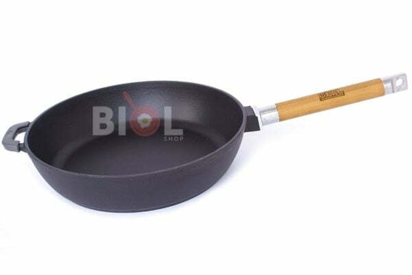 Чугунная сковорода Биол 28 см со съемной ручкой матовая Эмаль