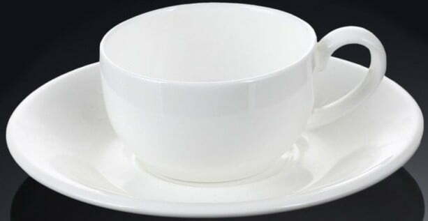 Чашка кофейная и блюдце Wilmax фарфор 100 мл WL-993002 купить недорого онлайн