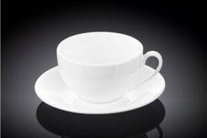 Чашка кофейная с блюдцем Wilmax 120 мл из фарфора WL-993188 / AB