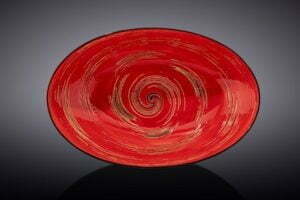 Блюдо овальное глубокое Wilmax Spiral Red 25х16,5х6 см WL-669240 / A