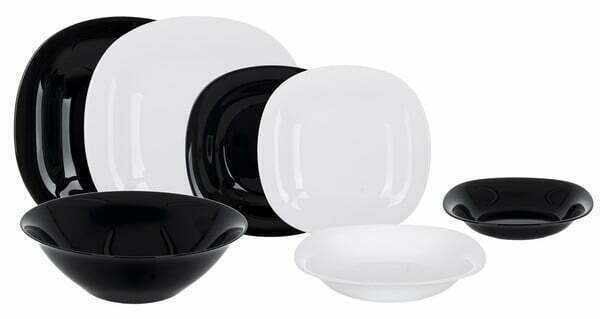 Сервиз 19 предметов Luminarc Authentic Black White N1491 купить недорого онлайн