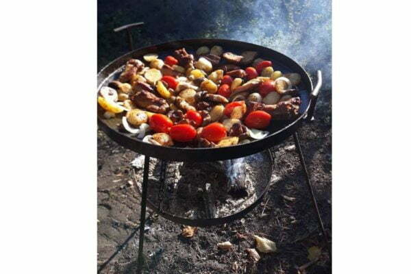 Сковорода с подставкой для огня с крышкой 50 см с цельными ножками Shop pan недорогая цена на сайте